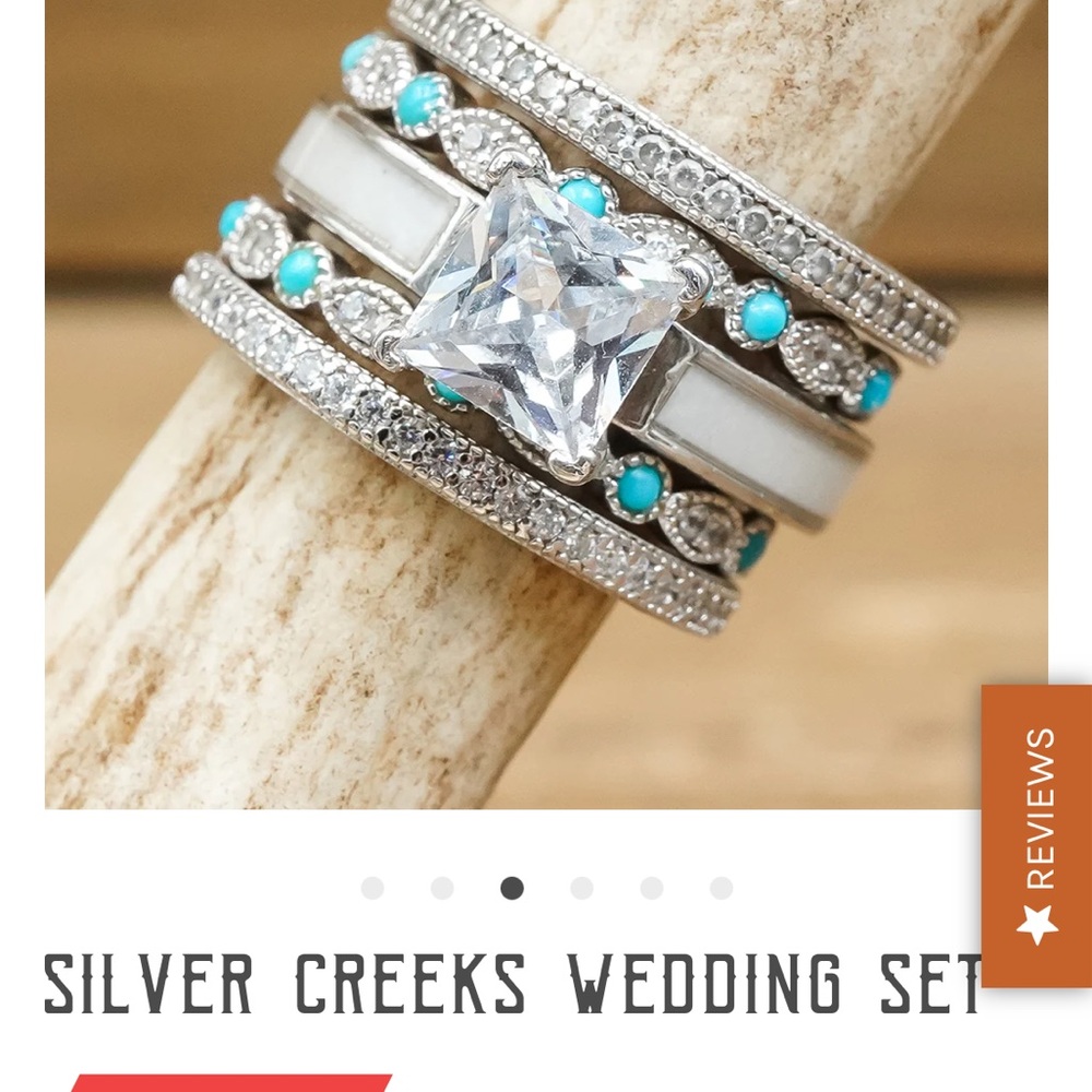 Turquoise and Silver Ring Set